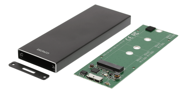 External M.2 Enclosure, B-Key, B&M-Key, USB 3.1 Gen 1, SATA