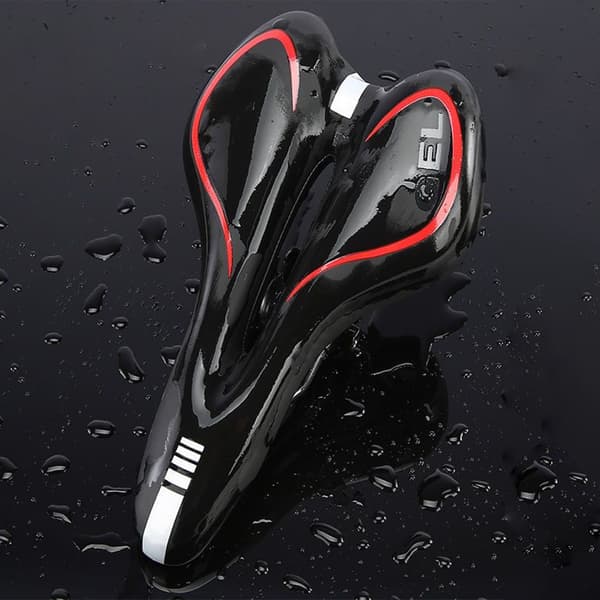 Cykelsadel i Silikon Black+Red