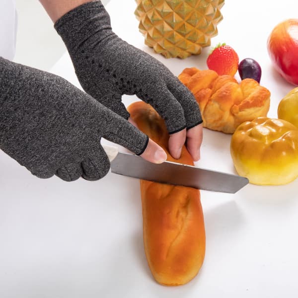 Fingerløse kompressionshandsker 1 par Grey L