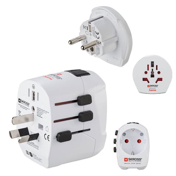 Matkasovitin Världen Pro Light USB 3 pin
