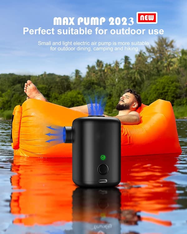 Bärbar & Uppladdningsbar Luftpump Black