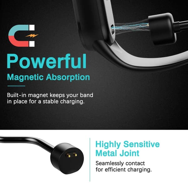 Magnetisk USB-lader for Xiaomi Mi Band 5