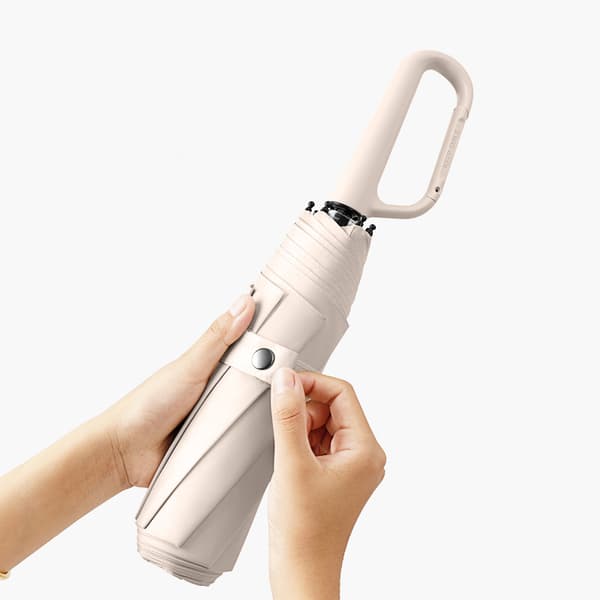 Automatisk Paraply med Ringklämma - Hopfällbart Reseparaply White