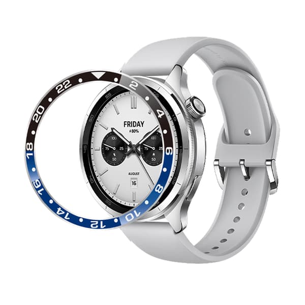 Stilfuld Bezel til Xiaomi Watch S3/S4 Blue+Black