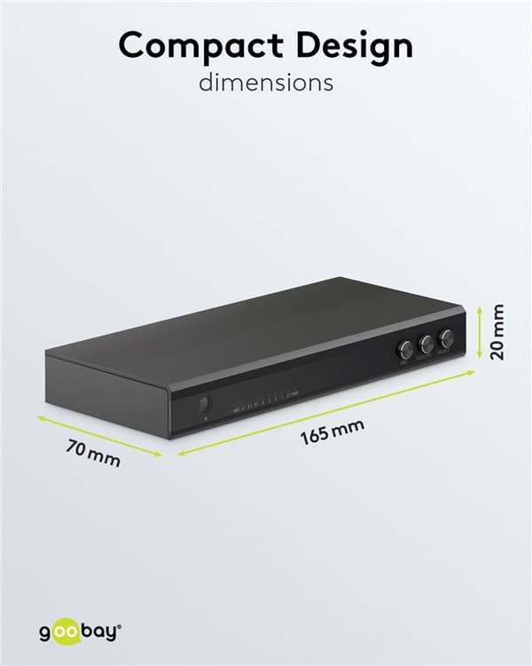 HDMI™ switch box 4 til 1 med lydudgang