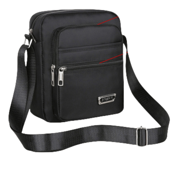 Nylon Crossbody-taske til mænd Six zippers