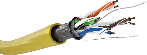 CAT 5e Netværkskabel, F/UTP, 100 m, gul