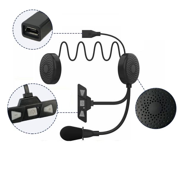 Moottoripyöräkypäräkuuloke Bluetooth 5.2 Black