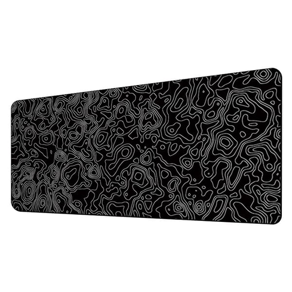 Musematte med kunstnerisk blomstermønster Black L