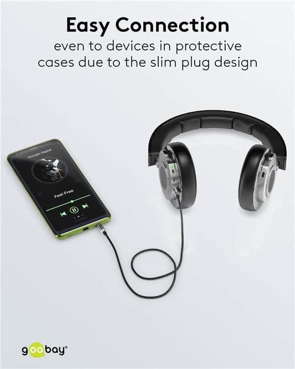 Audioliitäntäkaapeli AUX, 3,5 mm stereo, 3 m