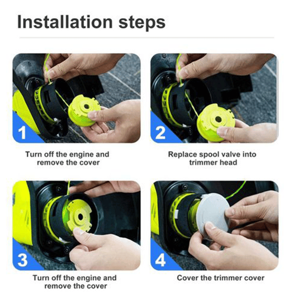 Ersättningsspolar för RYOBI Trimmer, 4-pack Green