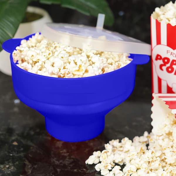 Popcornskål silikone foldbar Blue