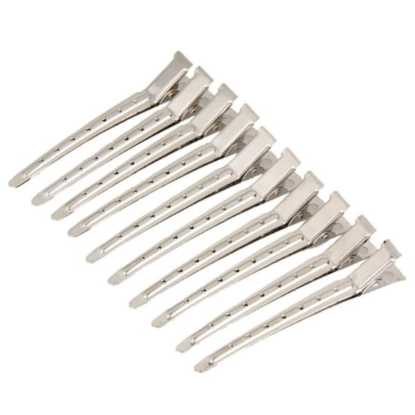 Store metallhårklemmer, hårklemmer 10-pack