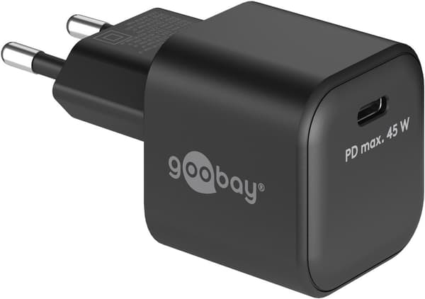 USB-C™ PD GaN hurtigoplader Nano (45 W) sort