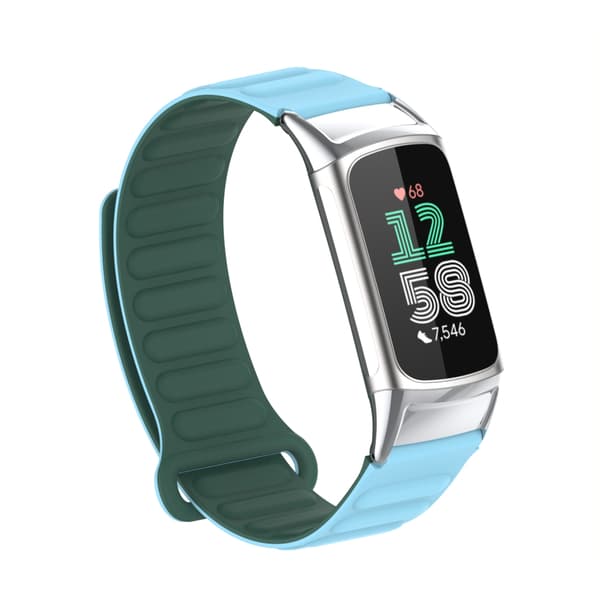 Stilig magnetisk silikonrem for Fitbit Charge 6 Blue