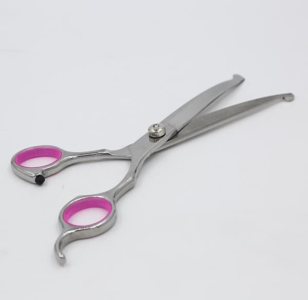Hundesaks bøyd 19 cm Sølv/Rosa