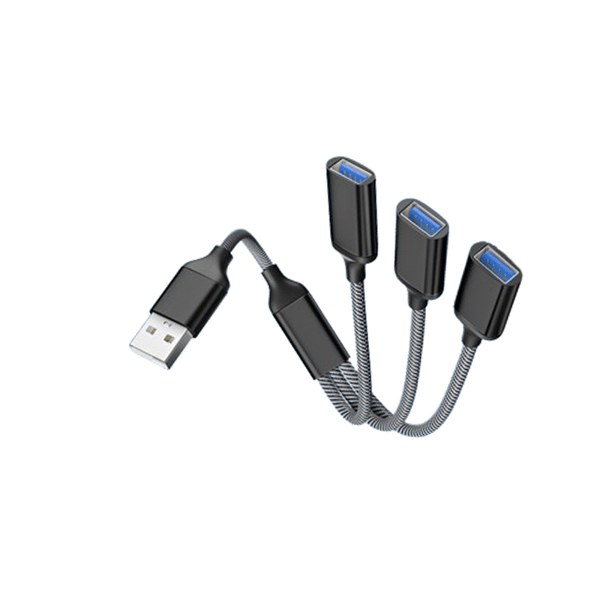 USB Hub Splitter - 3 Portar Black