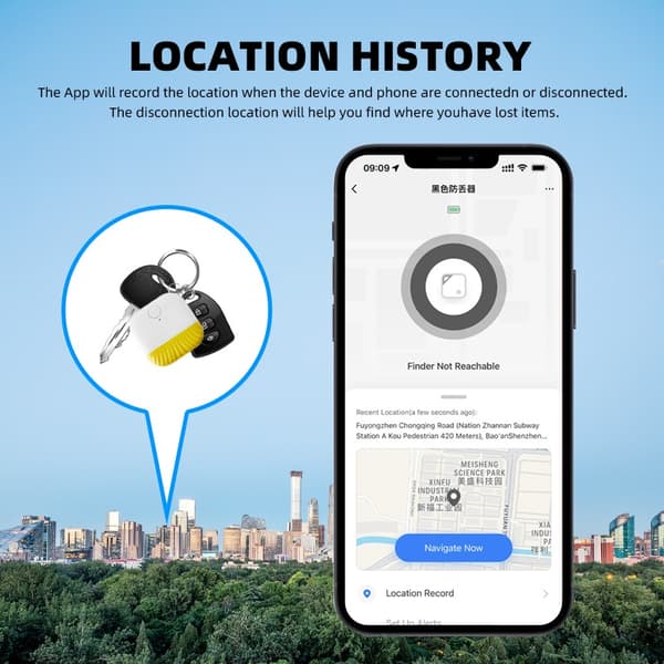 Blå Bluetooth Anti-Lost Tracker - Hitta dina värdesaker enkelt! Kompatibel med iOS och Android