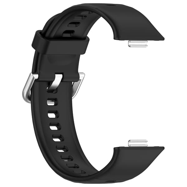 Silikonrem for Huawei Fit 4 - Lys Rosa, Sølvspenne Black