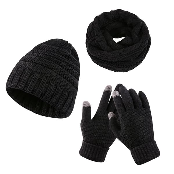 Sæt med hat, handsker og nakkevarmer Black