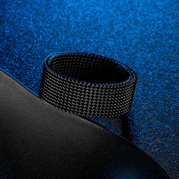 Flexibel Mesh Ring i Rostfritt Stål Black 19.9 mm
