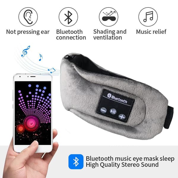 Sovemaske med høretelefoner Bluetooth 5.0 Grey