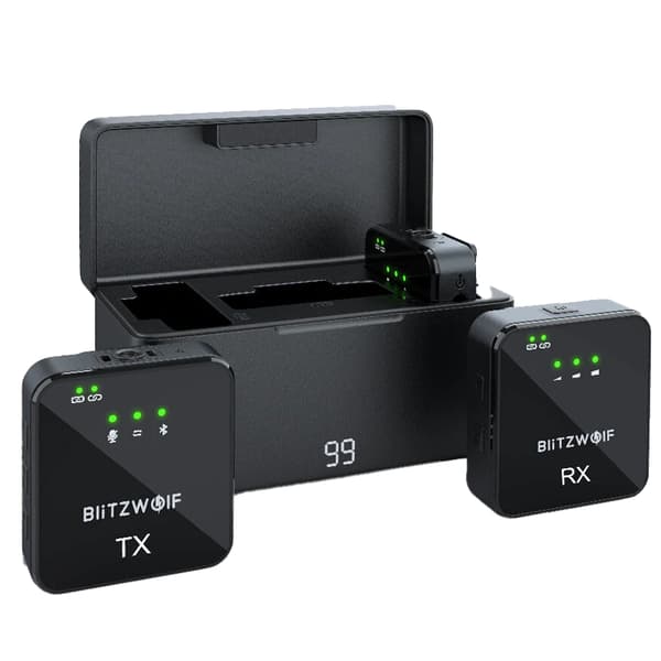 Trådløs mikrofon BlitzWolf, BW-SX63, 1000mAh (sort)