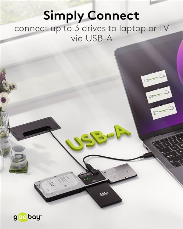 USB 3.0 -kiintolevyadapteri IDE- ja SATA-levyille