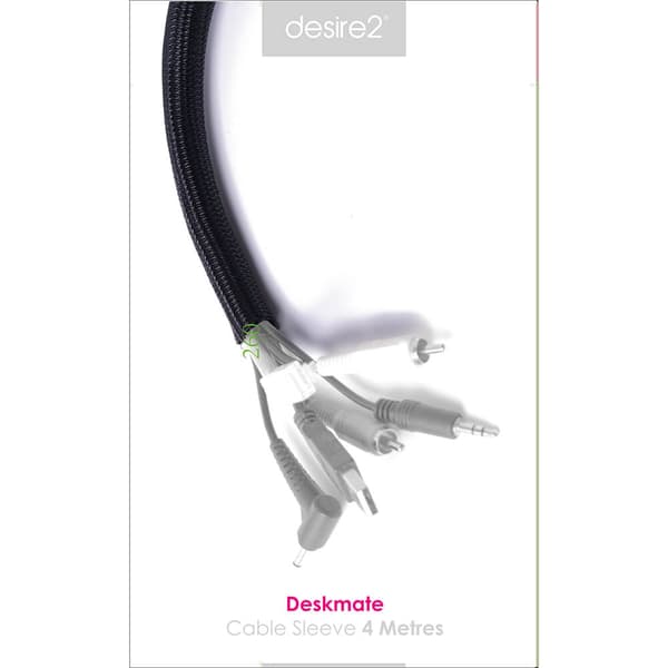 Deskmate Cable Sheath 4m Velcro Closing Black