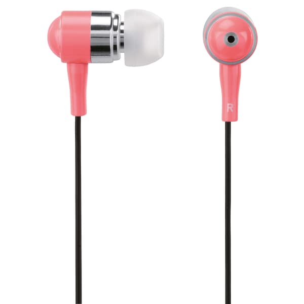 Hovedtelefon In-Ear Shiny Sølv Rosa Mic