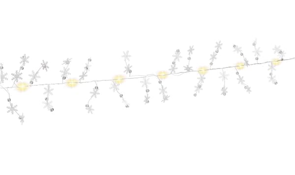 10 LED lyskæde sølvtråd "Snowflakes"
