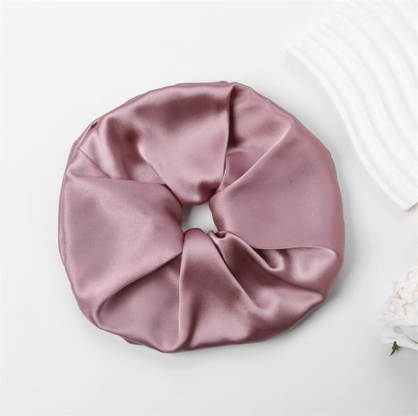 19 Momme 9cm Silke Hår Scrunchie - Blidt Hårtilbehør Pink