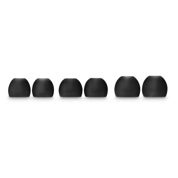 Erstatnings Øreputer Silicone 6-Pack Svart