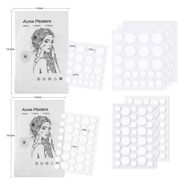 Usynlige hydrokolloid akneplaster – 24 plaster per ark