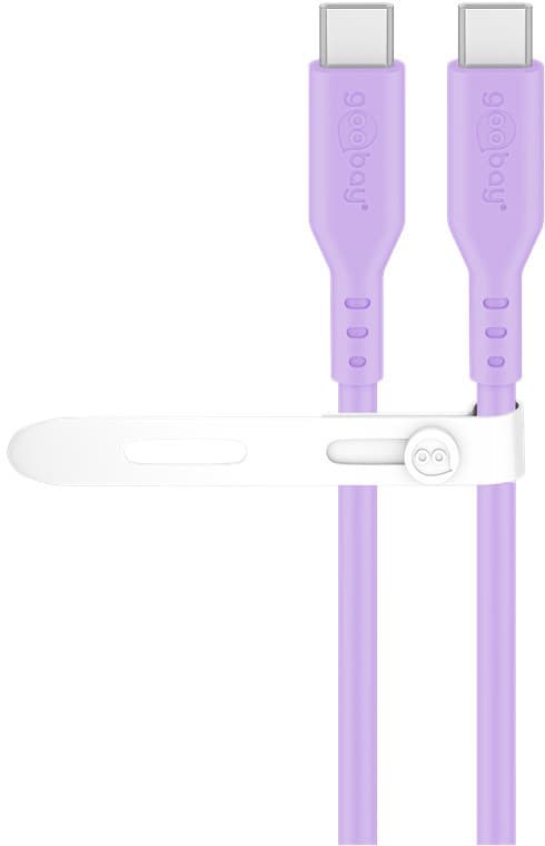 USB-C™ silikonkabel, 1,5 m, lilla