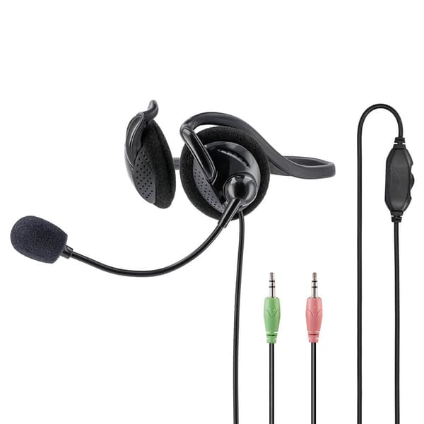 PC Office Headset NHS-P100 Stereo Nakkebøjle Sort