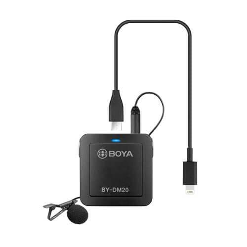 Mikrofon Knaphuls BY-DM20 2-Kanals USB-C/Lightning 2m.