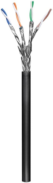 CAT 7 udendørs netværkskabel, S/FTP (PiMF), sort