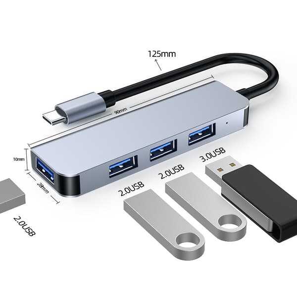 USB-hub - 1 USB 3.0-port og 3 USB 2.0-porter