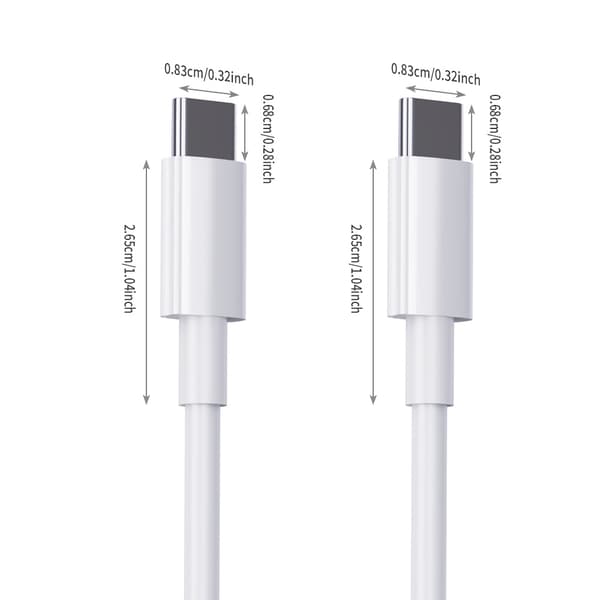 3 m hurtigopladerkabel, USB C til USB C-kabel 60W