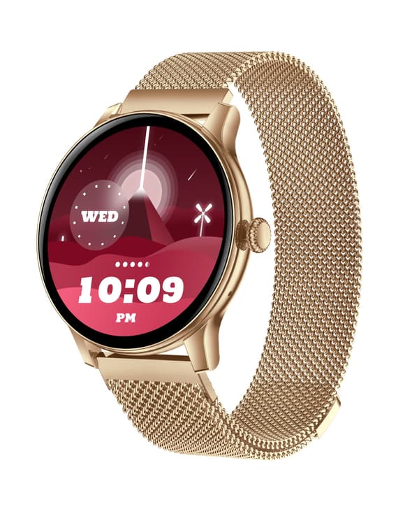 Multifunktionell Smartwatch med Bluetooth-samtal, Hälsoövervakning och Anpassningsbara Urtavlor Gold