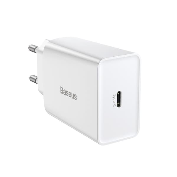 Baseus Speed Mini hurtiglader, USB-C, PD, 3A, 20W (hvit)