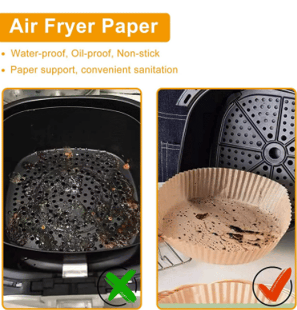 Engangspapir til airfryer, 100 stk. Brown 23 cm