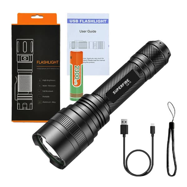 Lommelygte Superfire C8-H, 1200lm, USB