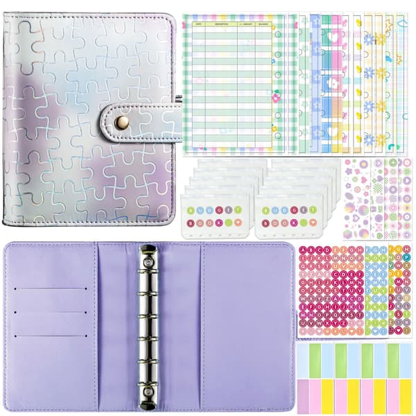 A7 Pocket Puzzle Binder - Budgeting Notebook Kit Purple