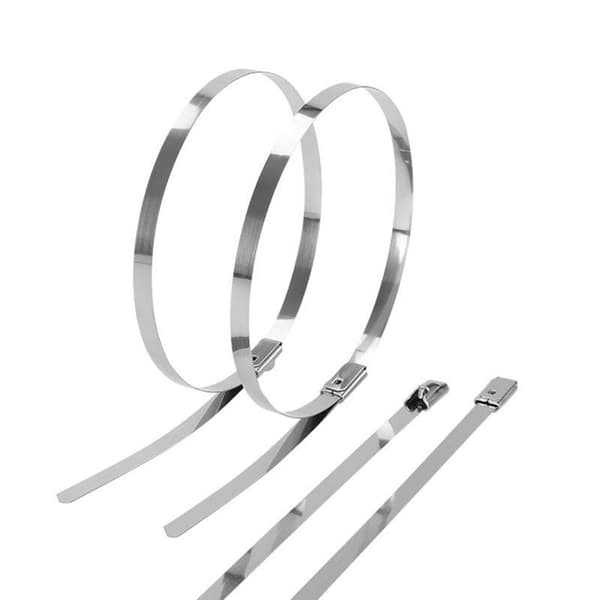 Buntband i rostfritt stål 100-pack Silver 300 mm