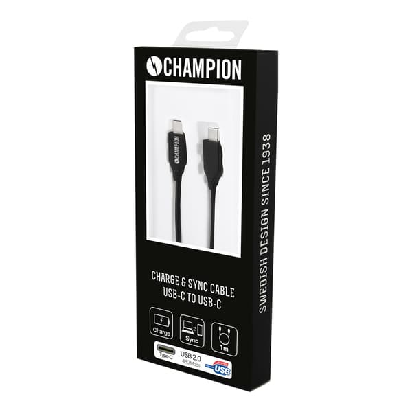 USB-C Kabel 60W 1m Svart