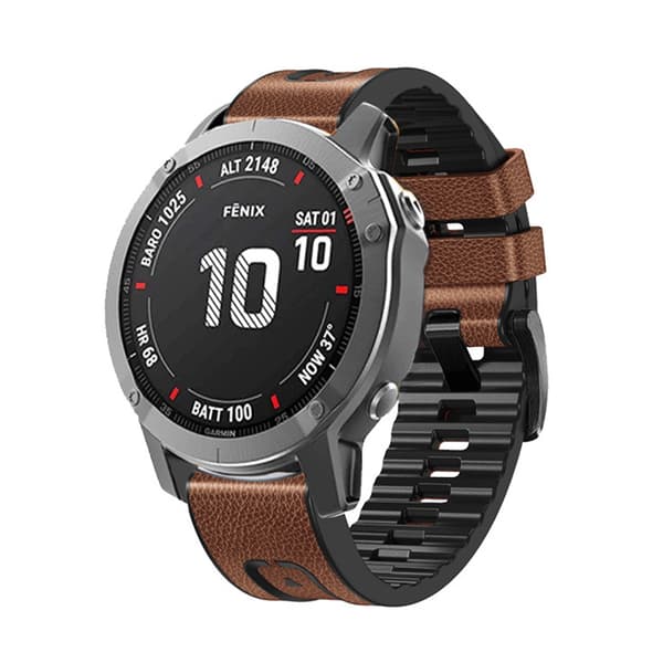Læderrem til Garmin Fenix 7 Pro/7X Brown 22 mm