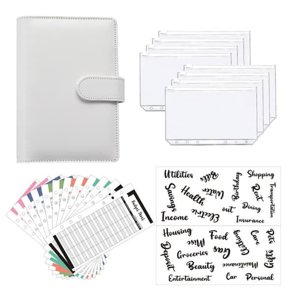 Macaron Binder Budget Planner Set White