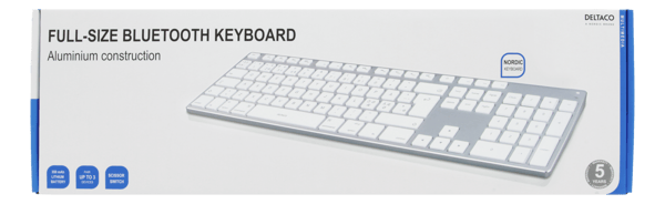 Fullsize Bluetooth aluminium keyboard for Mac, Nordic layout